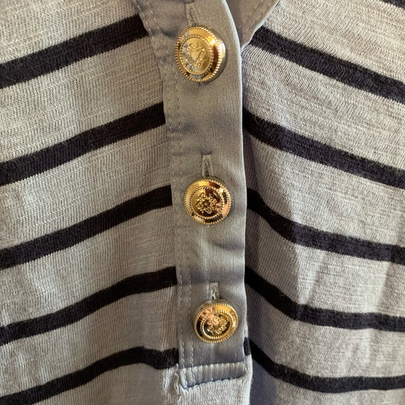 White House Black Market Blue Striped Button-Down Shirt – Size M - Picture 3 of 7